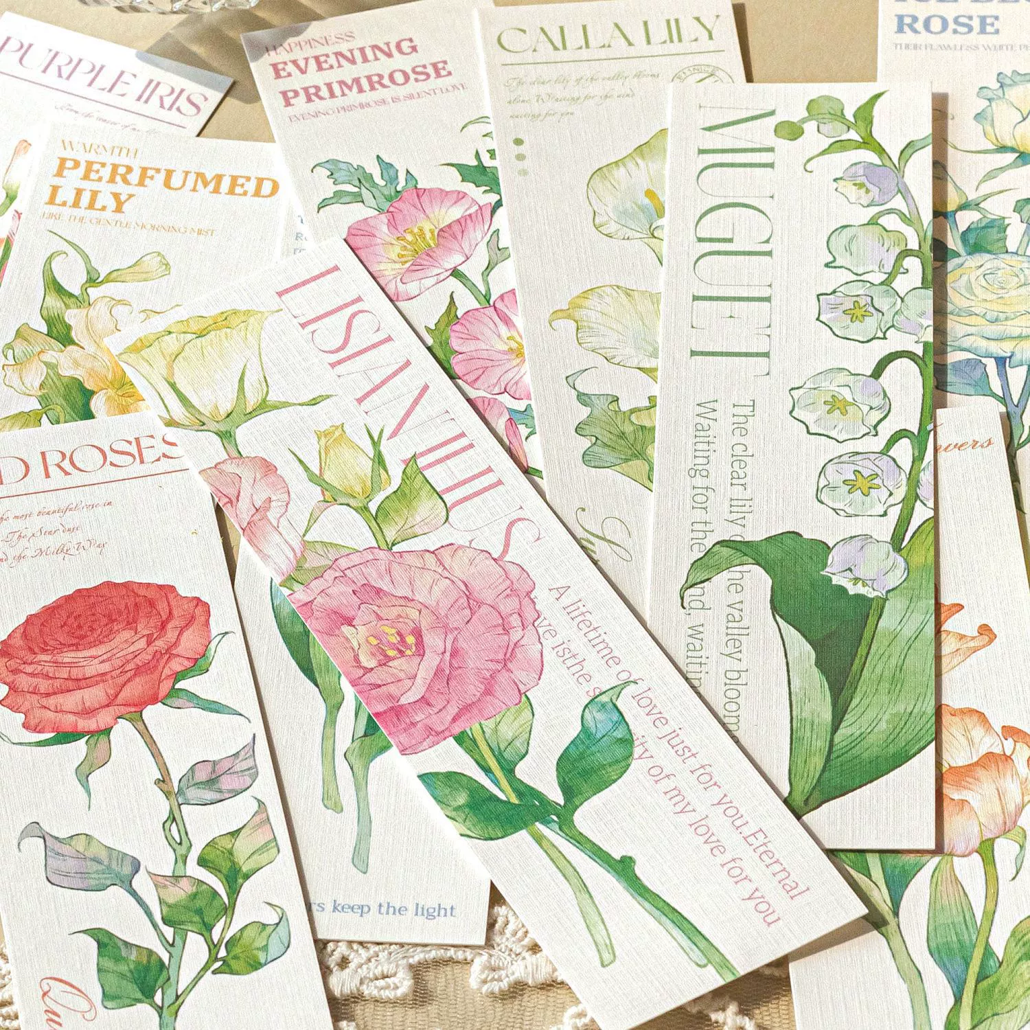 Mo Mo Цветочная коллекция закладки Ретро ручная роспись цветочные соли растения розы студенты читают книжные зажимы подарочные упаковки