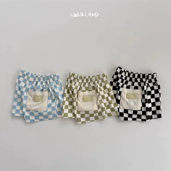 New Style Baby Boy Cross-Border Children's Clothing Wholesale European and American Style Checkerboard Shorts for Boys