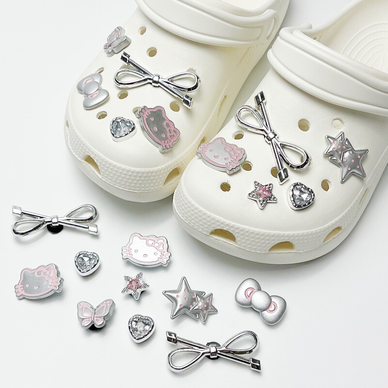 Croc Shoe Accessories DIY Removable Shoe Flower Bow Kt Cat No. 2 Shoe Buckle Decorative Buckle Slipper Jewelry Shoe Flower Buckle