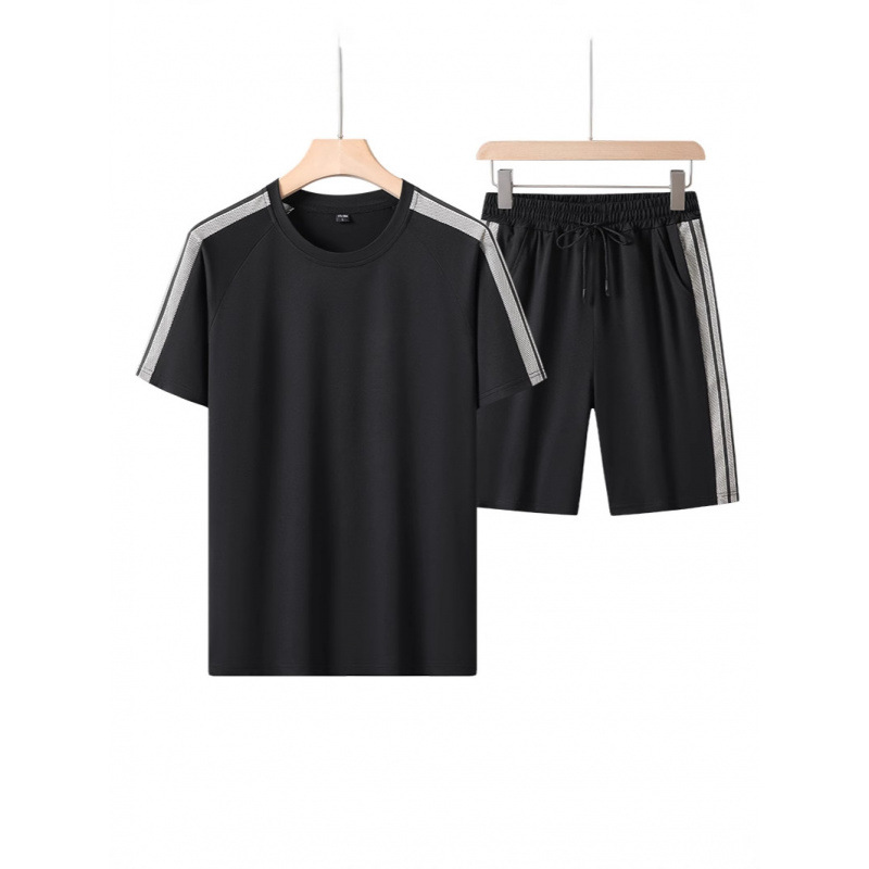 Pantalones cortos de manga corta, traje deportivo, tres barras cortas para hombre, estudiante, adolescente al aire libre