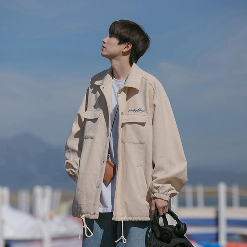 Workwear chaqueta de los hombres otoño nuevo BF estilo perezoso estilo japonés cityboy Hong Kong estilo moda marca ins suelta chaqueta casual