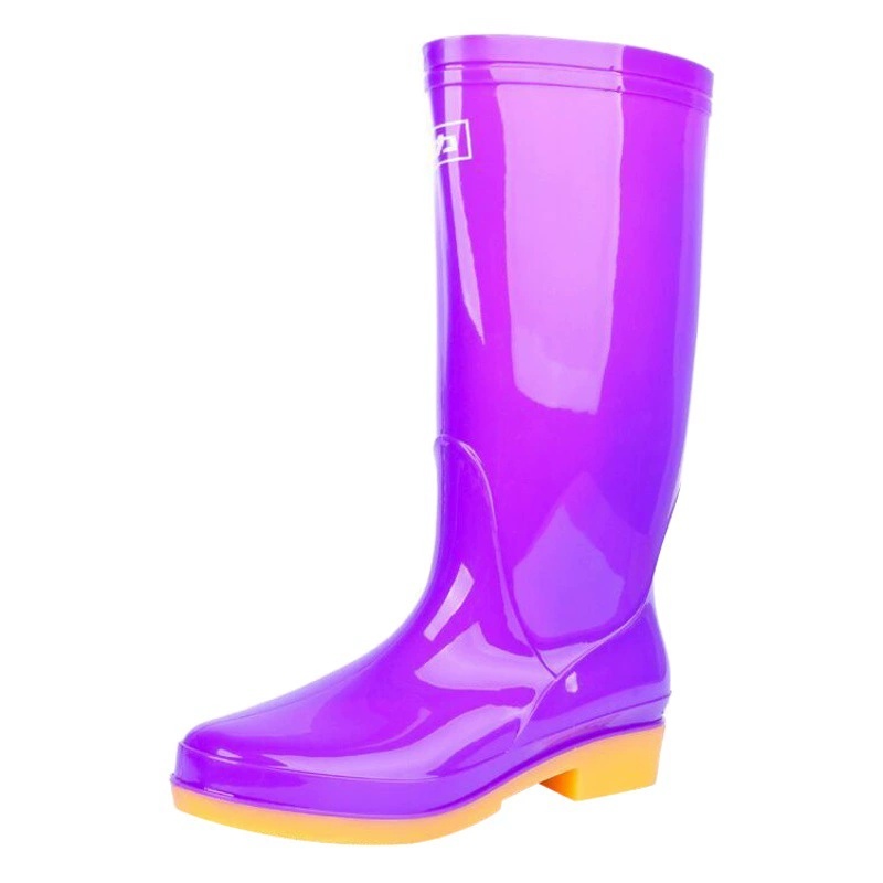 813 в наличии оптом Шанхай Huili резиновые сапоги женские высокие галоши Нескользящие говяжьи сухожилия низ Охрана труда Рабочий клей обувь