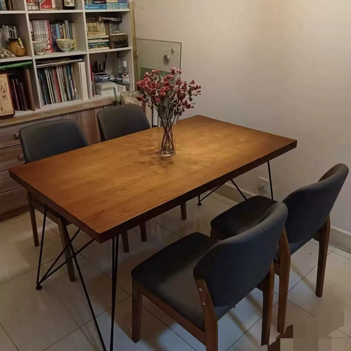 实木餐桌家用实木饭桌原木风桌子餐厅实木桌子咖啡桌小户型餐桌