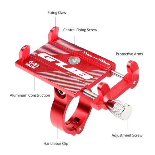 GUB G-81 electric vehicle, bicycle, scooter, all-aluminum alloy mobile phone holder for food delivery, motorcycle