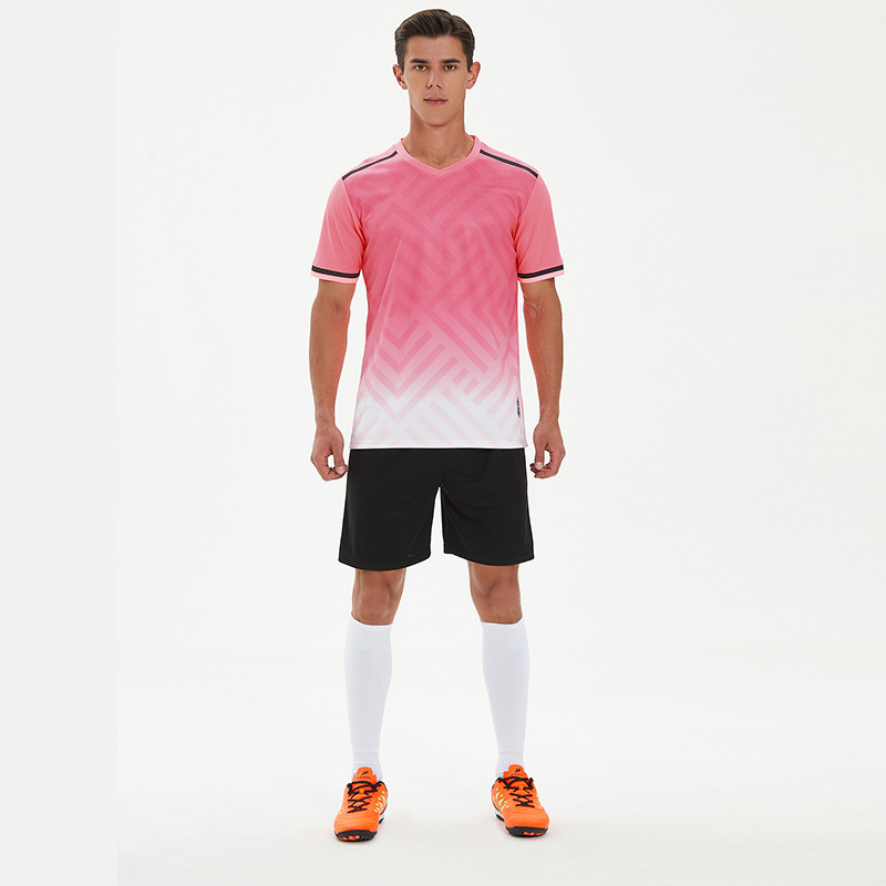 Football Uniform Suit Men's Wholesale Children's Adult Game Training Team Uniform Sportswear Short-Sleeved Football Jersey Printing