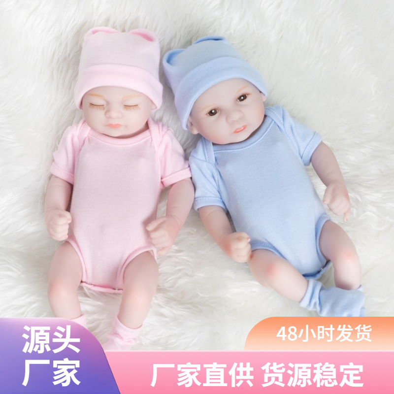 Muñeca realista de 10 pulgadas, muñeco realista, colección de ojos cerrados, accesorios, casa de juegos de goma suave, juguete de 28CM