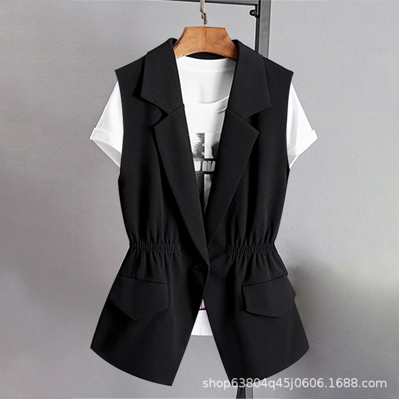 Suit Vest Women's 2020 New Spring Short Summer Thin Casual Korean Style Sleeveless Suit Stretch Vest
