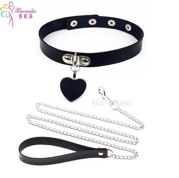 【Black】Neck ring + chain
