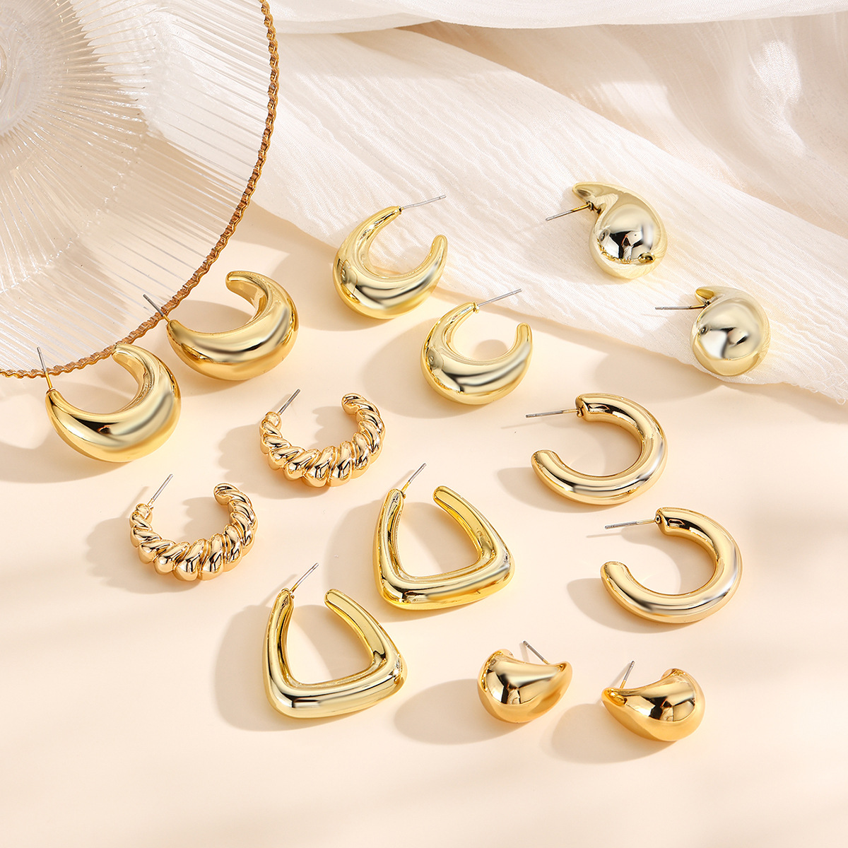 orecchini a goccia in acrilico lucidi e semplici in stile CCB in plastica calda_voghion.com