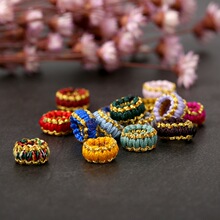 ?�ֹ�����10mm�𾀶�ɫ��ȦDIY��������K�Ʒ�����Ȧ