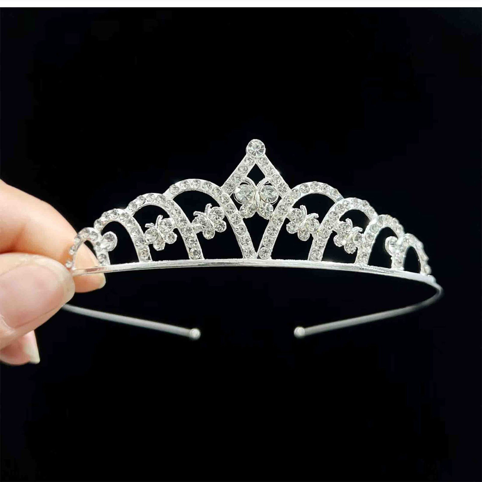 Corona transfronteriza cabeza de cumpleaños para niños joyas de cabello de fiesta joyas de boda flor princesa diamante cabeza de aro