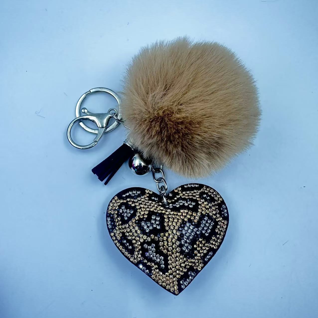 55g Weight Rhinestones Inlay Material Keychain Classification 1 Piece Quantity Daily Occasion Plush Material Heart Shape Pattern Unisex Gender Sweet, Korean Style Style Sweet Korean Style Heart Shape Plush Rhinestones Unisex Keychain 11