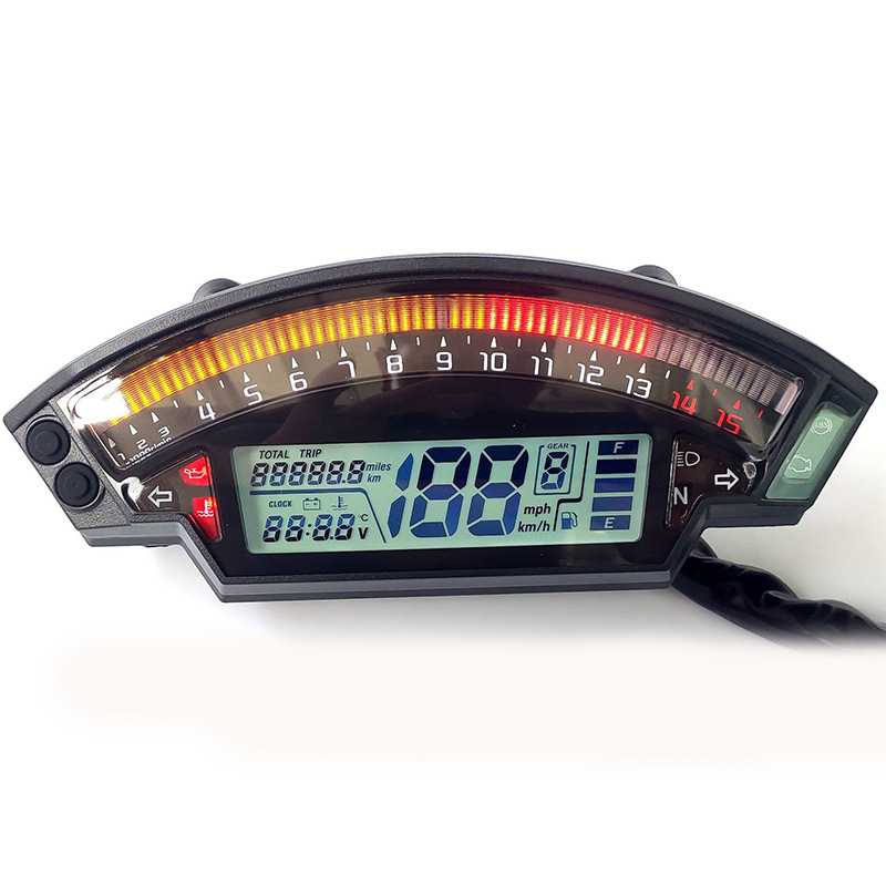 Motorcycle modification accessories LCD display 6-speed LCD meter color odometer speedometer water temperature oil universal