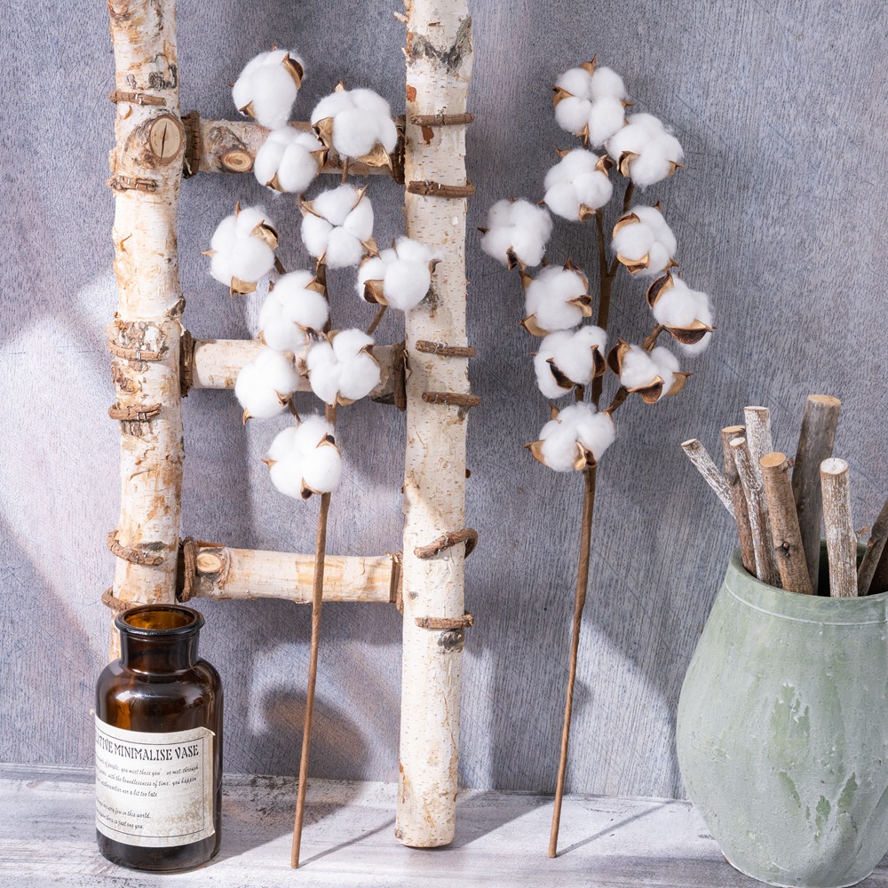 Flor artificial 10 cabeza de algodón natural rama fábrica decoración del hogar boda celebración flor planta pared falsa flor MW61177