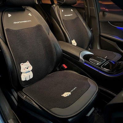 Seat cushion, seat cover: seat cushion, suitable for all - suitable-for-all-seasonswest-highland-bowtie-puppy-black-cushion-backrest-with-headrest-cover-4-piece-set
