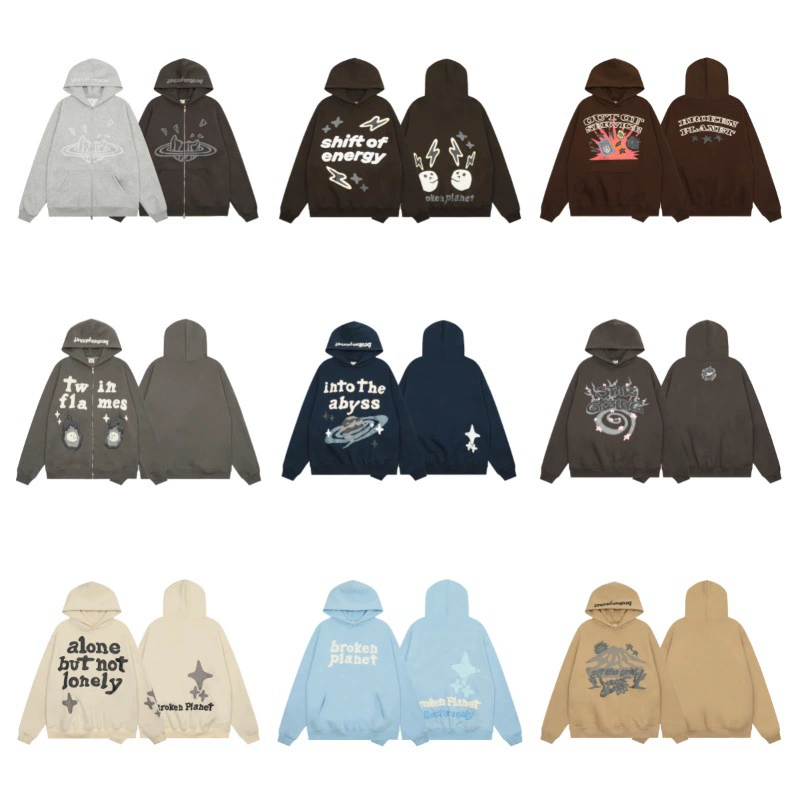 Американский прилив BROKEN PLANET вспенивающий алфавит плюс бархатный свитер для мужчин и женщин осенью и зимой