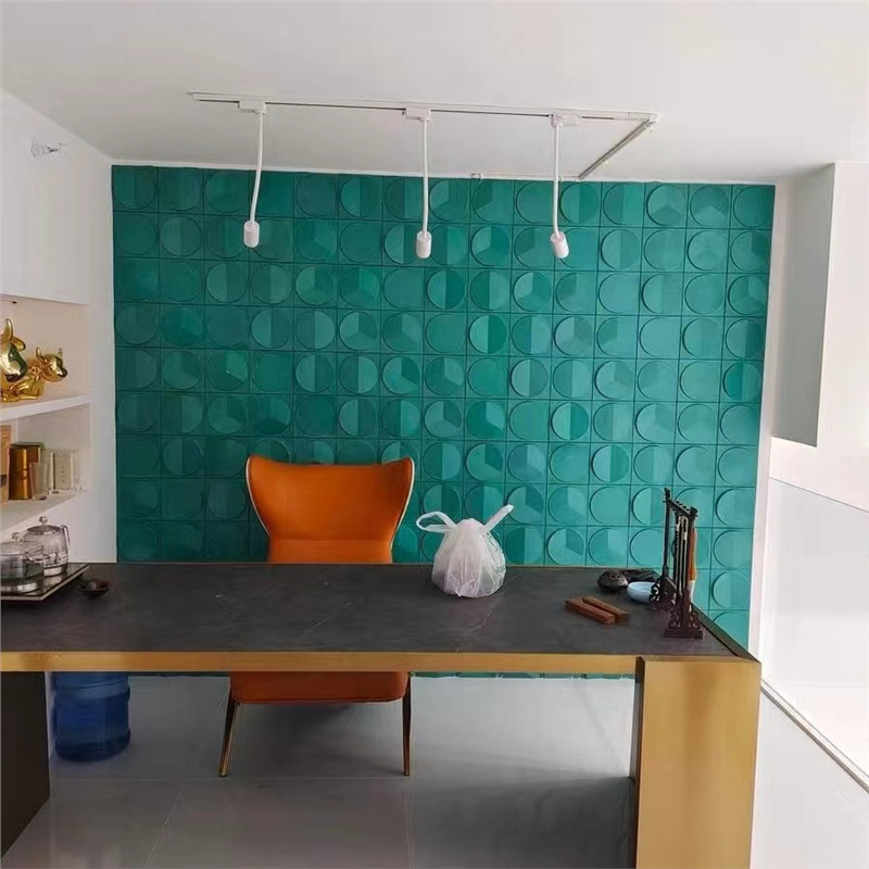 Pu Componente de reloj Ladrillo geométrico 3D Componente tridimensional Ladrillo redondo grande Ladrillo cultural ligero pared de fondo Decoración de cabeza de puerta de piel de piedra