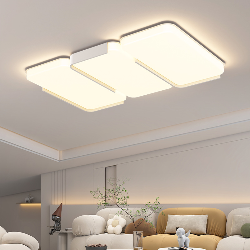 Lámpara de sala de estar, atmósfera simple, moderna, luz principal creativa, 2025, nueva lámpara de techo, paquete de iluminación de Guangdong Zhongshan para toda la casa