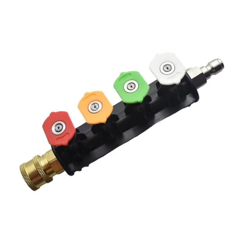 High-pressure cleaning machine water gun head 1/4 flexible quick-insert car washing machine plus extension rod connecting rod fan-shaped nozzle head seat