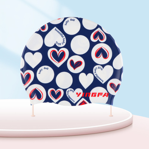 New Yingfa Fashion Printed Swimming Long Hair Suitable for Elastic Fit Unisex and Efficient Training Silicone Swimming Cap