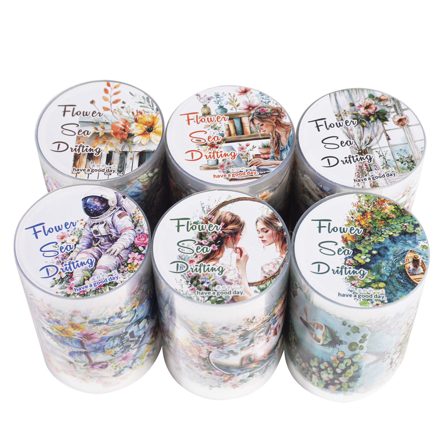 Un buen día PET floral tema cinta floral serie libre retro tela de mano decoración cinta material