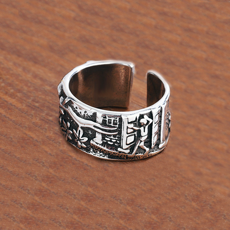Retro ethnic creative ring