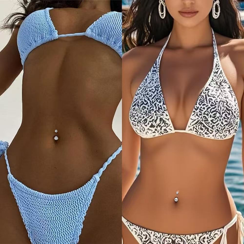 Set di 9 pezzi multicolore transfrontalieri per ombelico, anelli per ombelico alla moda, gioielli per piercing all'ingrosso_voghion.com