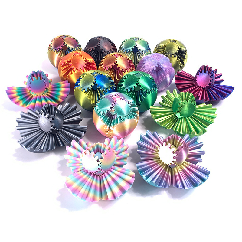 Cross-Border Popular Creative Gear-Spinning 3D Printed Gear Ball Spin Ball Stress-Relief Educational Toy