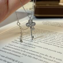 S925纯银满钻皇冠钥匙项链女轻奢时尚气质百搭个性高级感颜值首饰