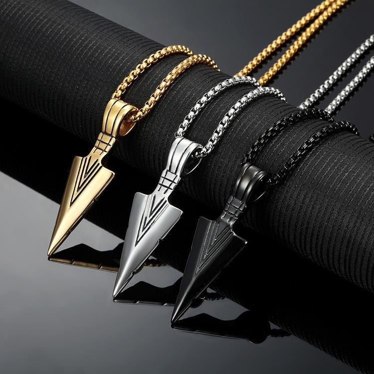 Men's Hip-hop Necklace With Triangular Spearhead Alloy Pendant_voghion.com