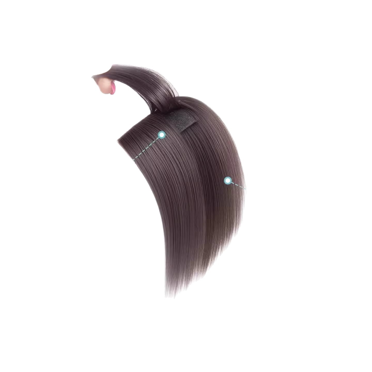 espesa esponja pieza de cabello pieza de peluca pieza de cabello para mujeres en la parte superior de la cabeza para aumentar la cantidad de cabello flojo para evitar el cabello verdadero sin marcas de alto cráneo invisible