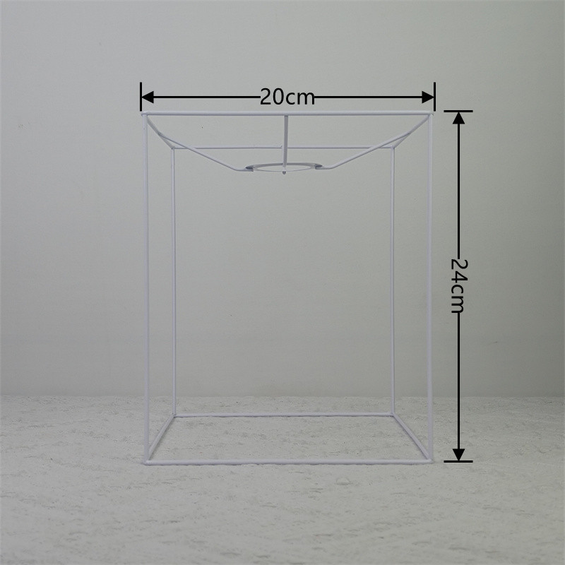 Araña de una pieza Pantalla de hierro marco E27 lámpara boca DIY hecho a mano recto marco cuadrado accesorios de hardware