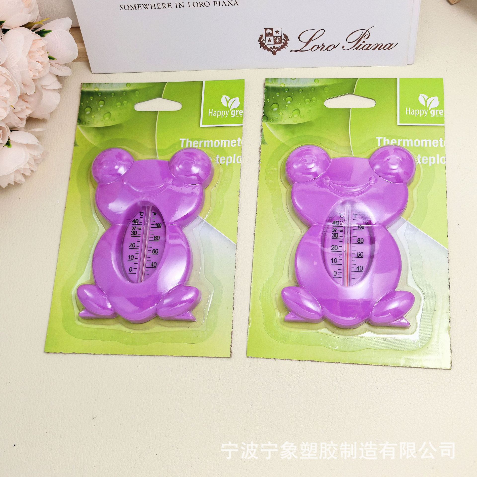 本公司专业制造婴儿洗澡青蛙温度计塑料玻璃卡通精准测温