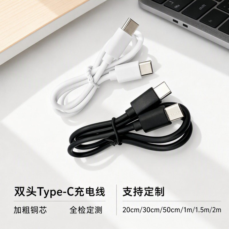 Double-Ended Type-C Charging Cable 1m Ctoc2-Core Pd Fast Charging Data Cable for Speakers and Digital Devices