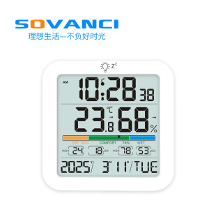 2025 New Multifunctional Color Screen Home Temperature and Humidity Monitoring Clock Comfort Visualization Magnetic Temperature Clock