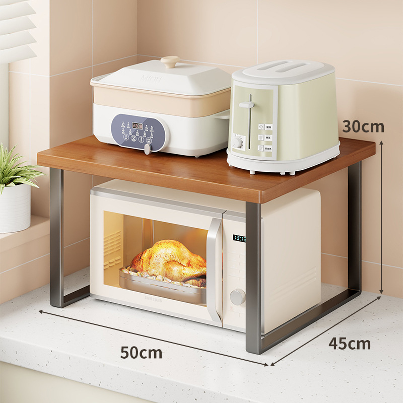 Estante Organizador de Microondas de Hierro y Madera, Multifuncional, para Cocina
