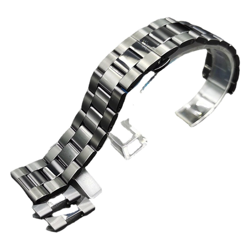 Tarin accessories water ghost three beads strap stainless steel watch chain butterfly buckle men's and women's steel belt 20mm22mm solid belt