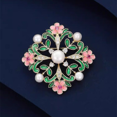 新商品の気質は美しい花のブローチの高級な女性の精緻な真珠の花の胸の花は光を防ぎます。