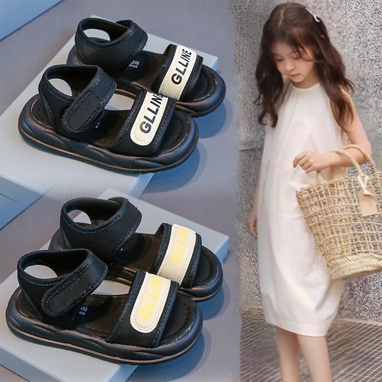 Sandalias para niñas 2025 verano nuevos zapatos para niños sandalias de moda para niñas zapatos de playa de suela blanda casuales para niños grandes image 1
