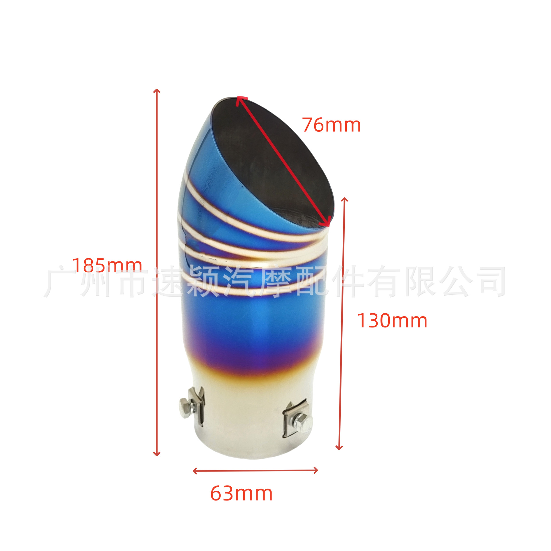 Factory Direct Sales Car Modification Universal Stainless Steel Exhaust Pipe Single Outlet Tailpipe Valve Exhaust Smoke Pipe Tail Tip