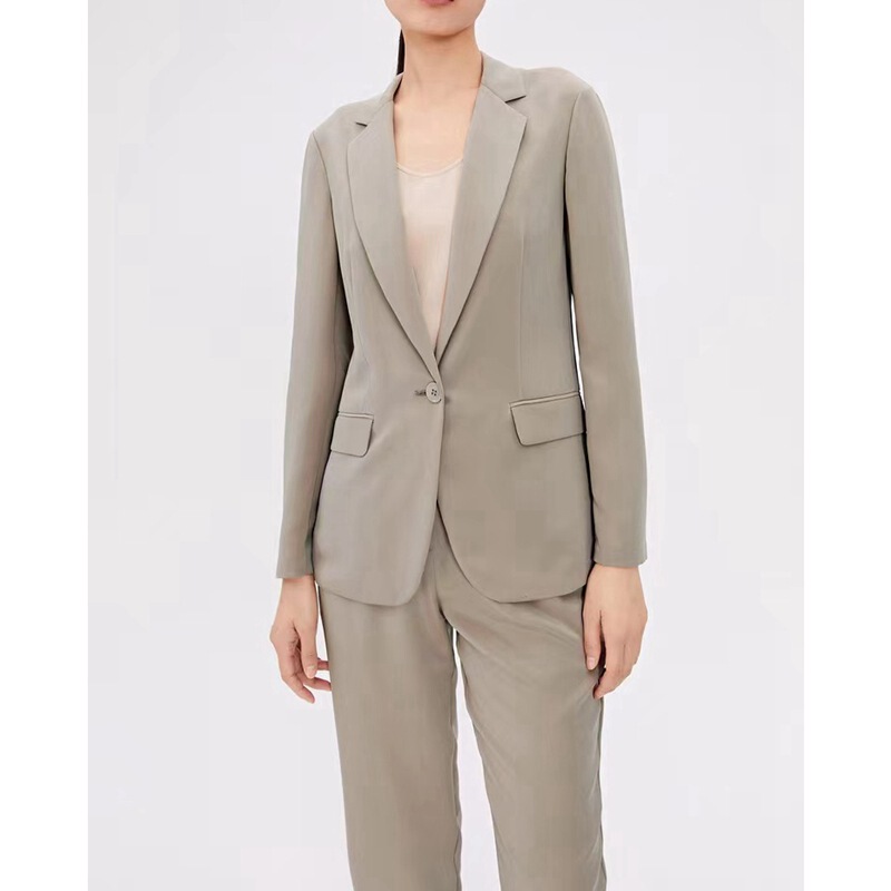 Rongxin Clothing 2023 Spring and Summer New Heavy Weight Silk 22mm Stretch Heavy Crepe Silk Loose Suit Jacket for Women