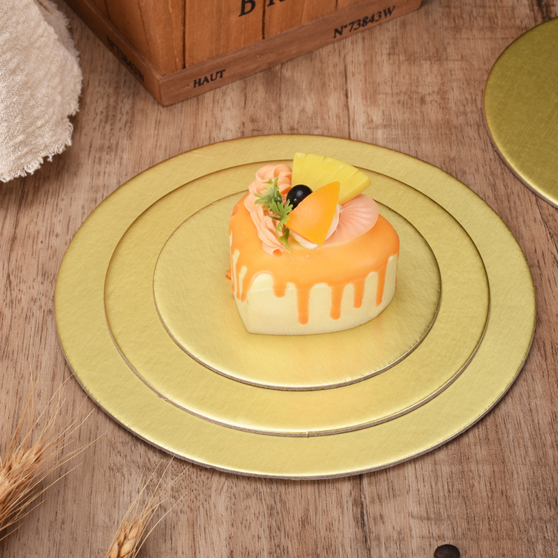 Papel de pastel redondo dorado sin estriado desechable almohadilla de pastel gruesa West Point mousse sin mango almohadilla de tarjeta
