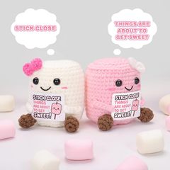 Amazonの新しい手作りかぎ針編みのポジティブなエネルギーマシュマロ人形クリエイティブポジティブハグカードグミオーナメントギフト
