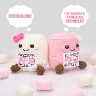 Amazon's New Hand-Crocheted Positive Energy Marshmallow Doll Creative Positive Hug Card Gummy Ornament Gift