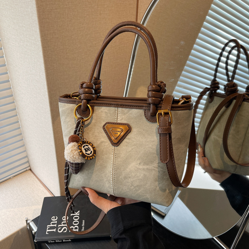 Trendy Versatile Handheld Bucket Bag Women's Casual Shoulder Bag_voghion.com