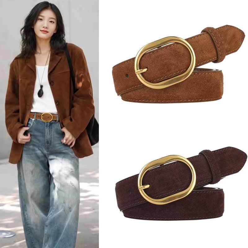 Virtue Style Trendy Wide Belt Simple All-match Suede Women's Belt Decorative Jeans Ins Accessories Virtue Style Trendy Wide Belt Simple All-match Suede Women's Belt Decorative Jeans Ins Accessories