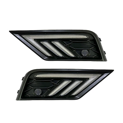 Suitable for Volkswagen 17-21 Tiguan L Daytime Running Lights Modified Led Daytime Running Lights Streamer Turn Signal Front Fog Lights (Gündüz işıqları) - driving-white-light-steering-streamer-yellow-light-ice-blue