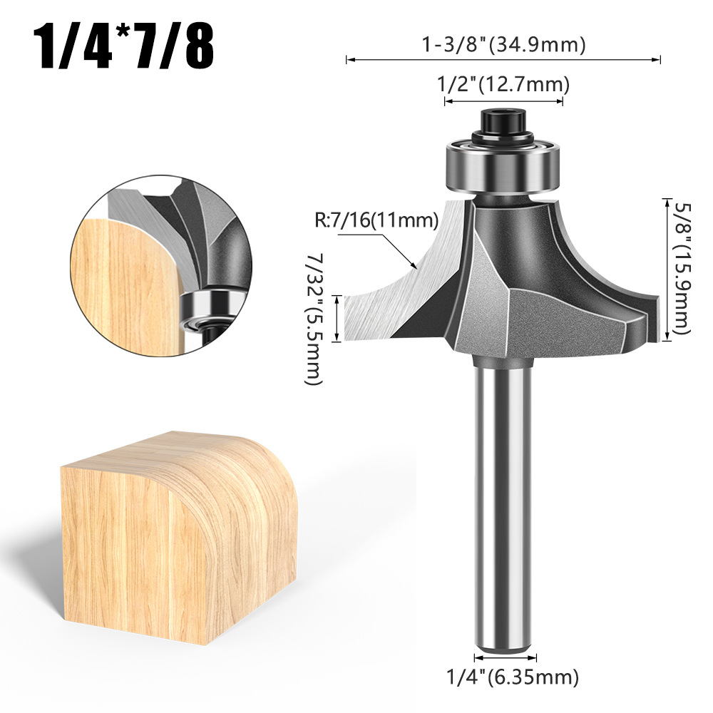 Cuchillo redondo de carpintería de 1/4 mango 1/2 mango Cuchillo redondo de uso común Cuchillo redondo de aleación de alta calidad Cabeza de corte