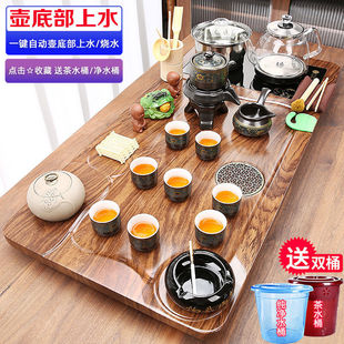 New Glass Kung Fu Tea Set suit Household Automatic Bottom Water Kettle Integrated Tea Tray Tea Ceremony Tea Table