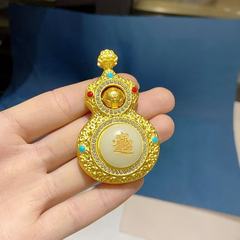 夜光石古法可转动葫芦吊坠项链女小众简约高级感配饰